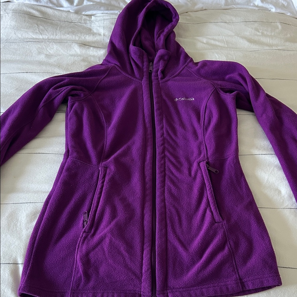 Columbia Women's Hooded Purple Fleece Sweatshirt